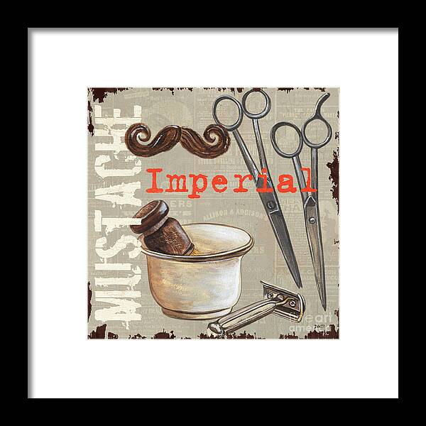 Mustache Framed Print featuring the painting Mustache 2 by Debbie DeWitt