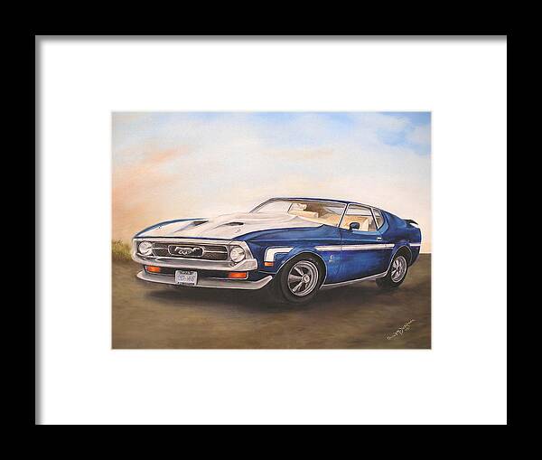 Car Framed Print featuring the painting Mustang by AMD Dickinson