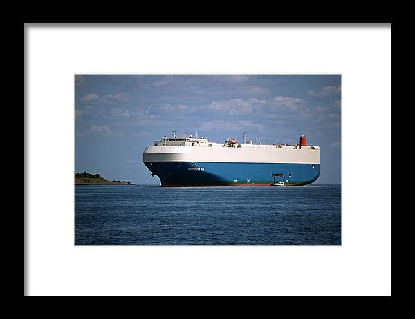 Ship Framed Print featuring the photograph MV Marvelous Ace inbound Port of Baltimore by Wayne Higgs