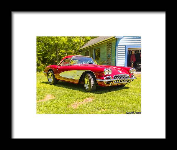 Corvette Framed Print featuring the digital art My 1960 Corvette by Ken Morris