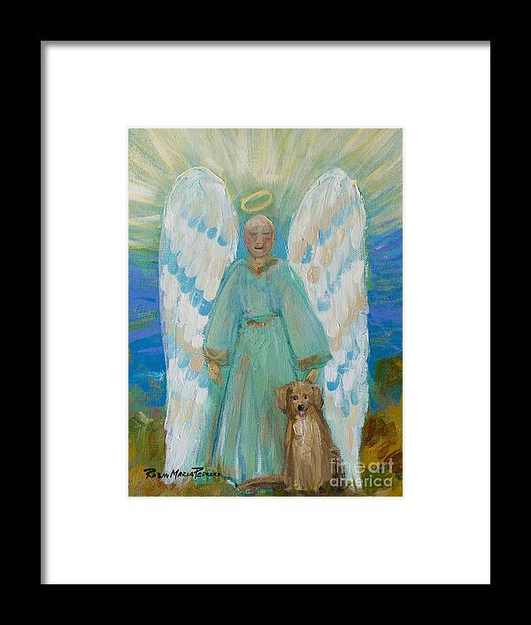 Angel Framed Print featuring the painting My Angels by Robin Pedrero