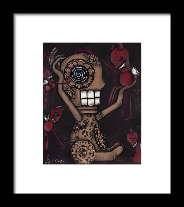 Day Of The Dead Framed Print featuring the painting My Conscience by Abril Andrade