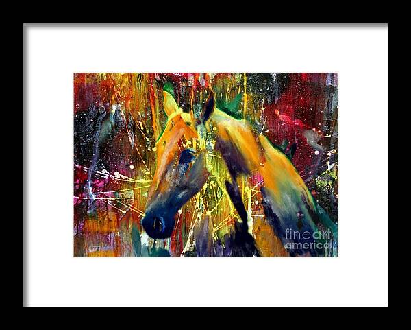 Horse Framed Print featuring the digital art Dream horse #0120 by Ula Zogman
