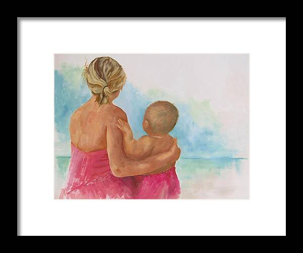 Beach Framed Print featuring the painting My Girls by Susan Richardson