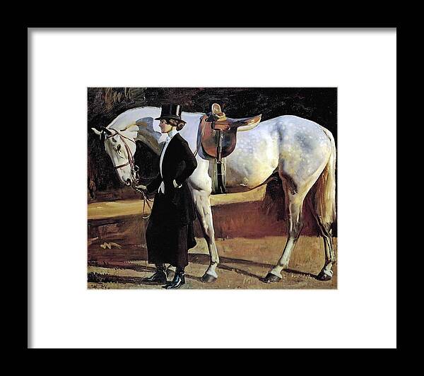Alfred James Munnings Framed Print featuring the painting My Horse is my Friend by Alfred James Munnings
