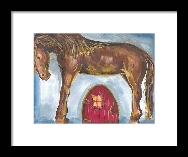 My Mane House Framed Print featuring the painting My Mane House by Sheri Jo Posselt