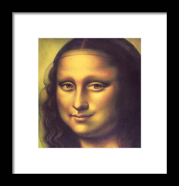 Art Framed Print featuring the drawing My Mona Lisa by Donna Basile