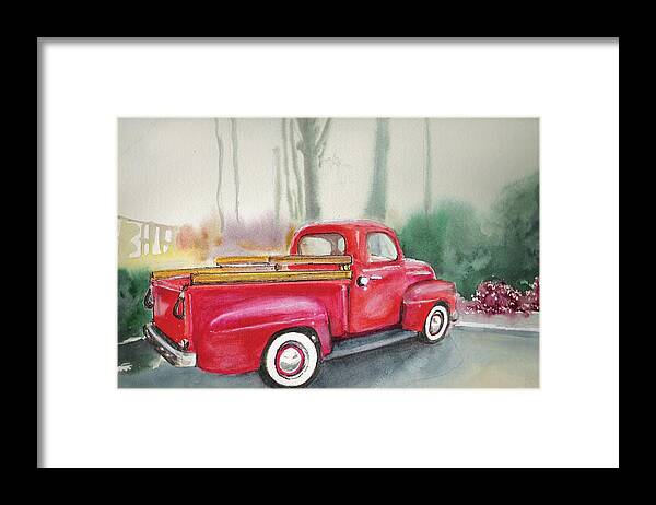 Old Truck Framed Print featuring the painting My old chevy by Bobby Walters