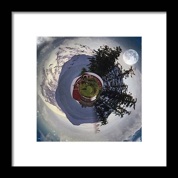 Mountains Framed Print featuring the photograph My Rainier Tiny Planet #circularapp by Joan McCool