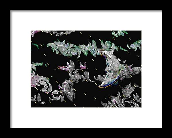 Moon Framed Print featuring the digital art My Temperamental Friend by Wendy J St Christopher