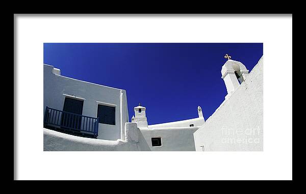 Greece Framed Print featuring the photograph Mykonos Greece Clean Line Architecture by Bob Christopher