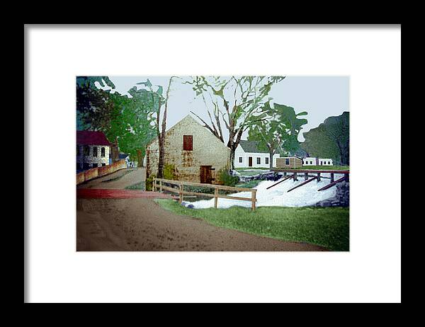Grist Mill. Factory Framed Print featuring the digital art Myrtle St Ashland c1880 by Cliff Wilson