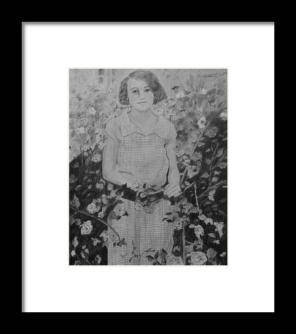 Lady Framed Print featuring the drawing Mystery Lady by Quwatha Valentine