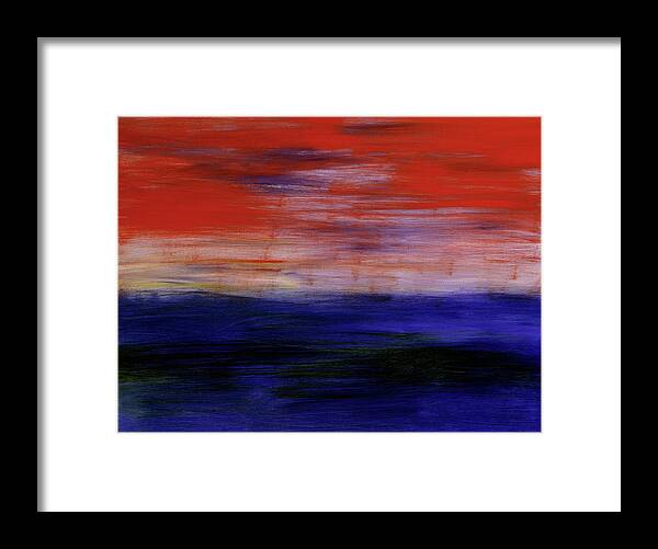 Abstract Framed Print featuring the painting Mystic Evening by Angela Bushman