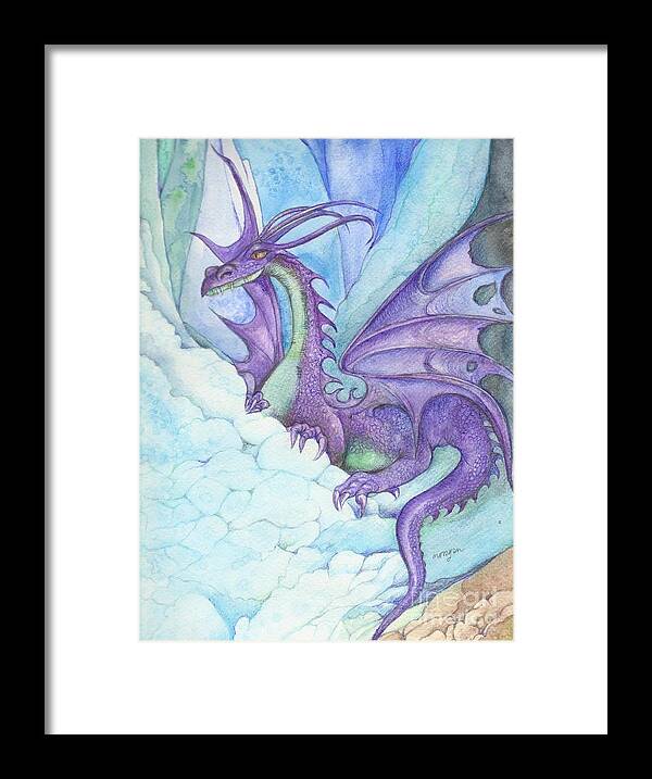 Mystic Framed Print featuring the painting Mystic Ice Palace Dragon by Morgan Fitzsimons