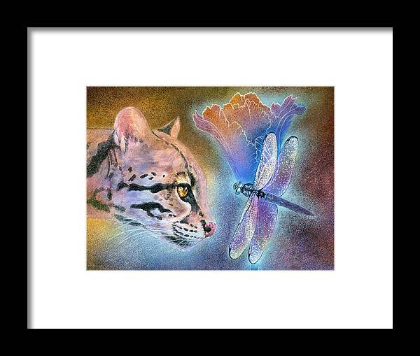 Ocelot Framed Print featuring the painting Mystic by Ragen Mendenhall
