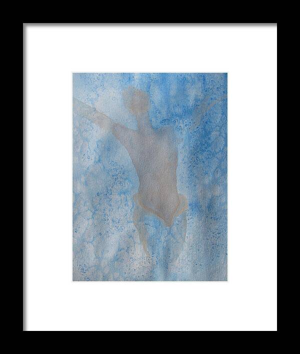 Merman Framed Print featuring the painting Mystical Merman Water Dance by Lindie Racz