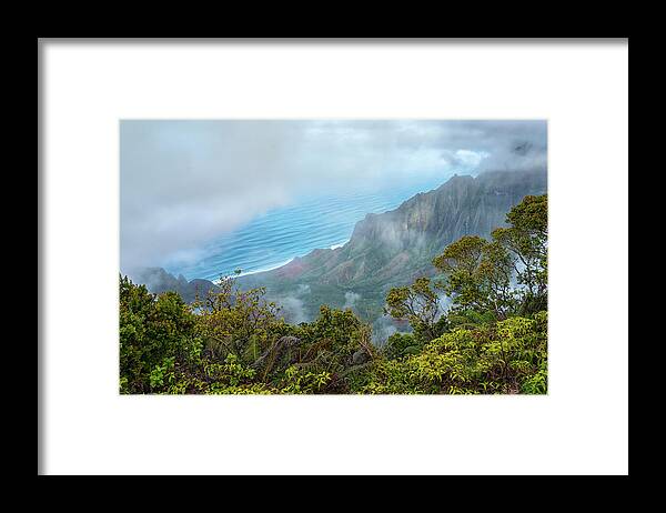 Hawaii Framed Print featuring the photograph Na Pali Coast from Kalalau Lookout Kauai Hawaii 7R2_DSC4622_01112018 by Greg Kluempers