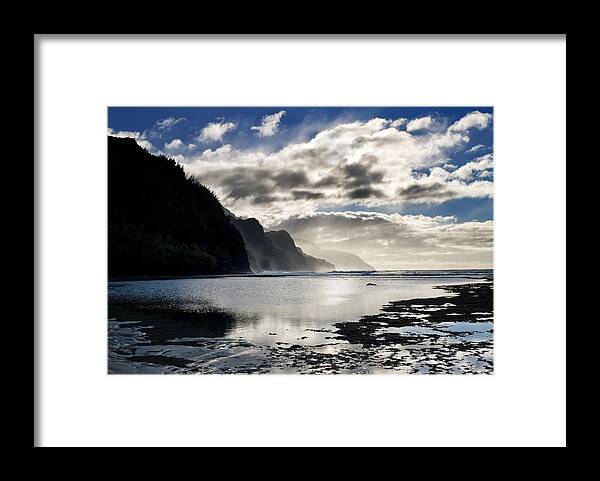 Na Pali Coast Framed Print featuring the photograph Na Pali Coast Kauai Hawaii by Brendan Reals
