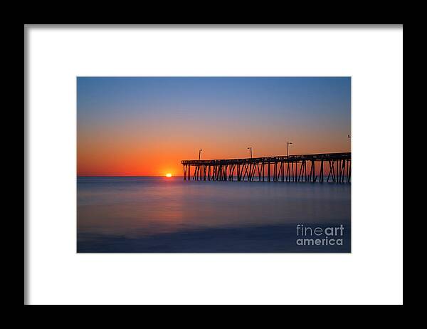 Nags Head Fishing Pier Framed Print featuring the photograph Nags Head Fishing Pier Sunrise by Michael Ver Sprill