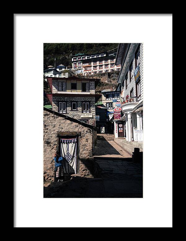 Nepal Framed Print featuring the photograph Namche Bazaar Hotelier by Owen Weber