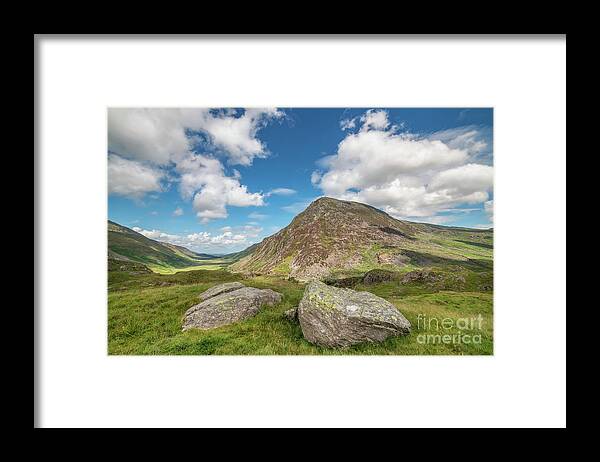 Pen Yr Ole Wen Framed Print featuring the photograph Nant Ffrancon Valley, Snowdonia by Adrian Evans