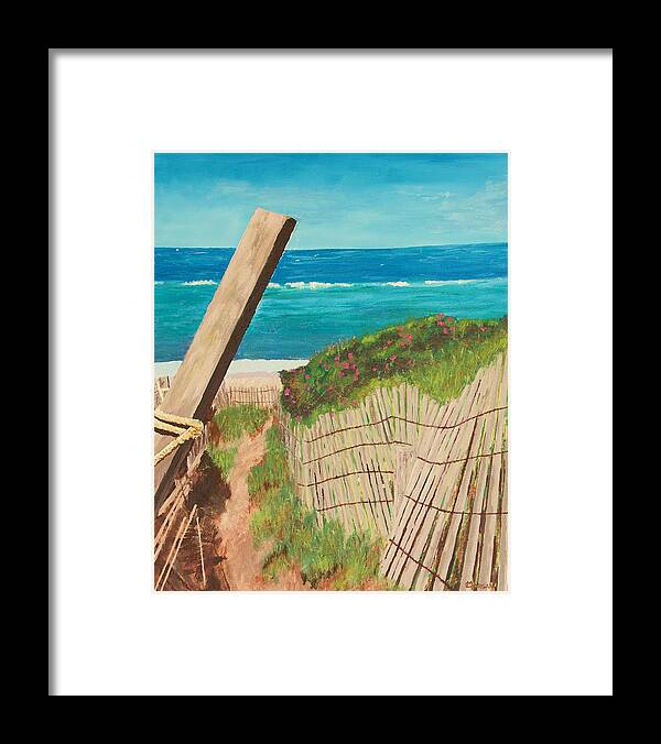 Path To A Nantucket Beach Framed Print featuring the painting Nantucket Dream by Cynthia Morgan
