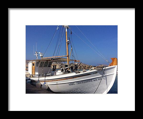 Colette Framed Print featuring the photograph Naoussa Old Port Paros Greece by Colette V Hera Guggenheim