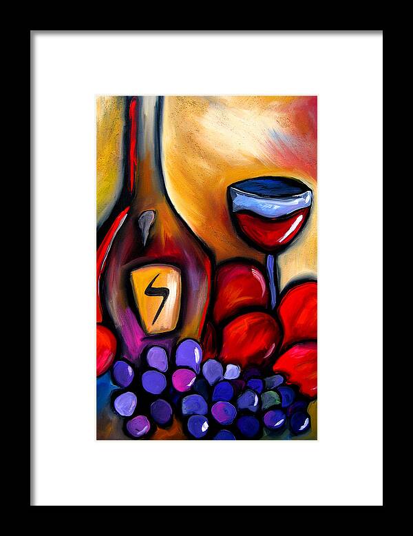 Pop Art Framed Print featuring the painting Napa Mix - Abstract Wine Art by Fidostudio by Tom Fedro