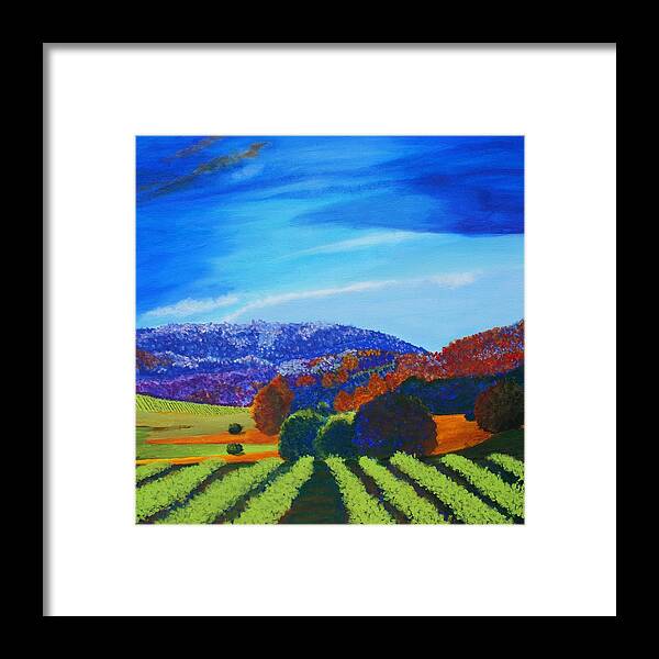 Contemporary Framed Print featuring the painting Napa Valley by Herb Dickinson