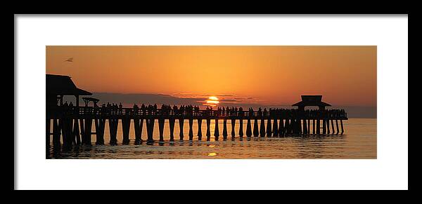  Framed Print featuring the photograph Naples Pier at Sunset by Sean Allen