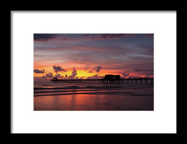 Naples Fl Framed Print featuring the photograph Naples Pier Silhouette by Nick Shirghio