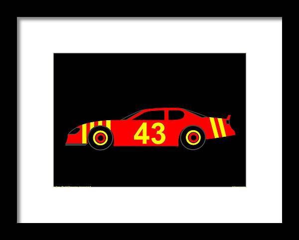 Nascar Framed Print featuring the digital art Nascar by Asbjorn Lonvig