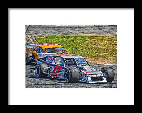 Motor Framed Print featuring the photograph NASCAR SK Modified Racing by Mike Martin