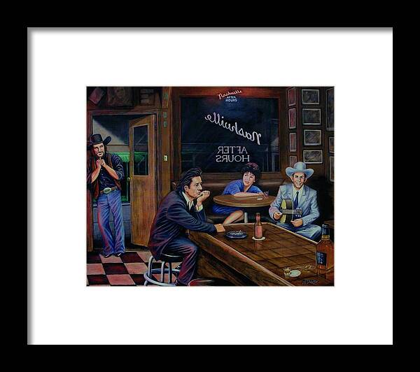 Nashville Framed Print featuring the painting Nashville After Hours by Antonio F Branco