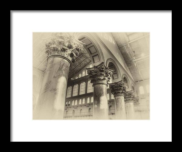 B&w Framed Print featuring the photograph National Building Museum by Karen Smale