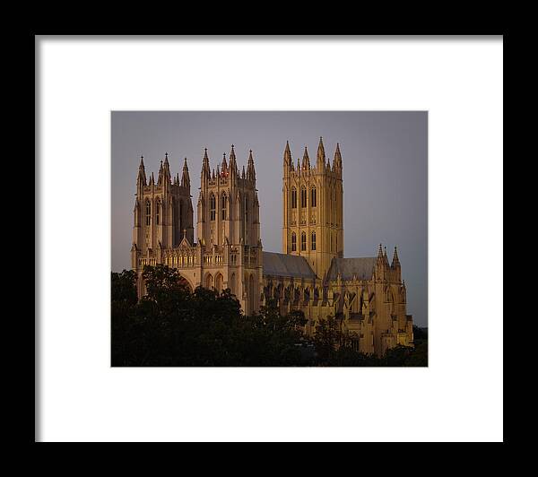 washington National Cathedral Framed Print featuring the photograph National Cathedral at Twilight by Just Birmingham