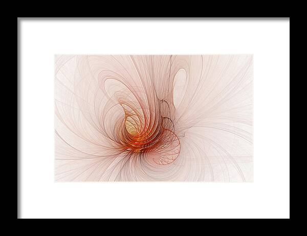 Spiral Framed Print featuring the digital art Nautilus in the Fractal Ether by Doug Morgan