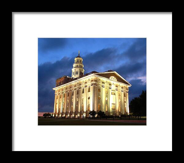 Salt Lake Temple Framed Print featuring the photograph Nauvoo Temple by John Wunderli
