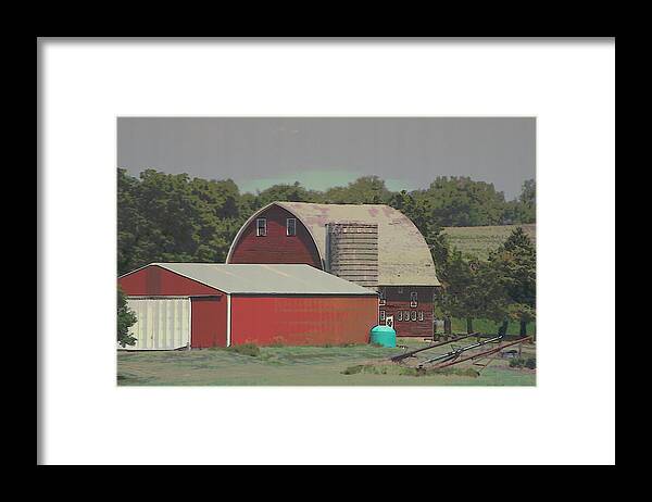 Old Fashioned Family Farm Framed Print featuring the photograph Nebraska Farm Life - The Family Farm by Colleen Cornelius