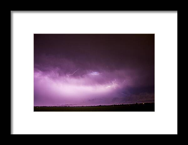 Nebraskasc Framed Print featuring the photograph Nebraska Night Thunderstorms 013 by NebraskaSC