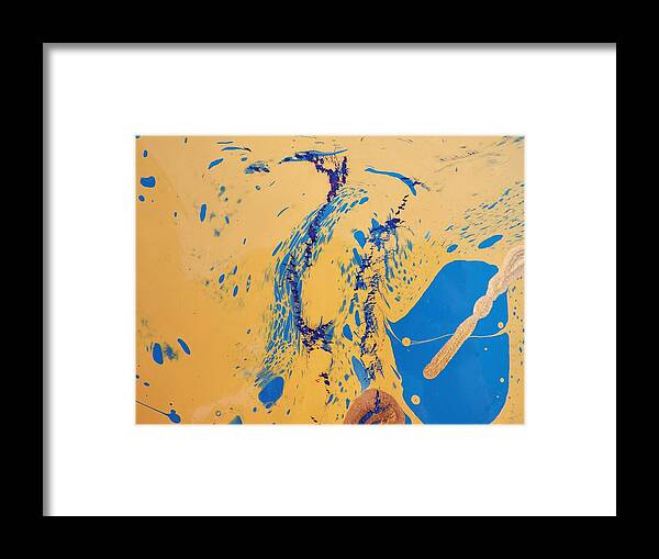 Abstract Framed Print featuring the painting Needle In A Haystack by Gyula Julian Lovas