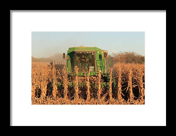 Nemaha Framed Print featuring the photograph Nemaha Nebraska Corn Picker by J Laughlin