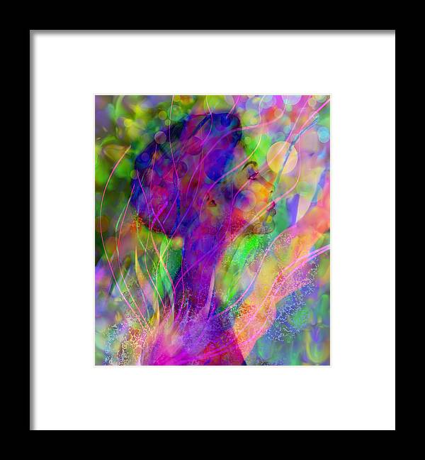 Neon Framed Print featuring the digital art Neon Dream by Lilia S