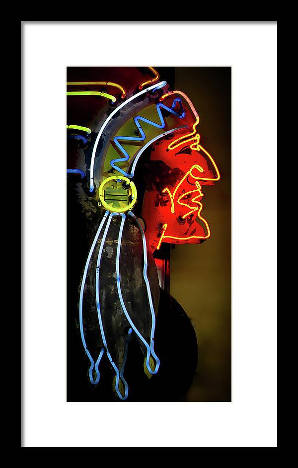Neon Navajo Framed Print featuring the photograph Neon Navajo by David Patterson