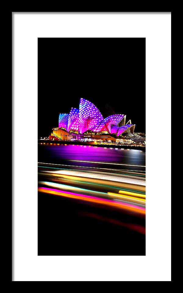 Sydney Framed Print featuring the photograph Neon Nights Panorama by Az Jackson