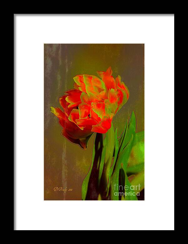 Flower Framed Print featuring the photograph Neon Tulip by Donna Bentley