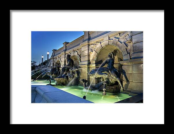 Neptune Fountain Framed Print featuring the photograph Neptune Fountain by Greg and Chrystal Mimbs