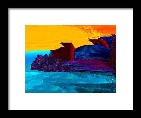 Original Contemporary Framed Print featuring the digital art Neptune by Phillip Mossbarger