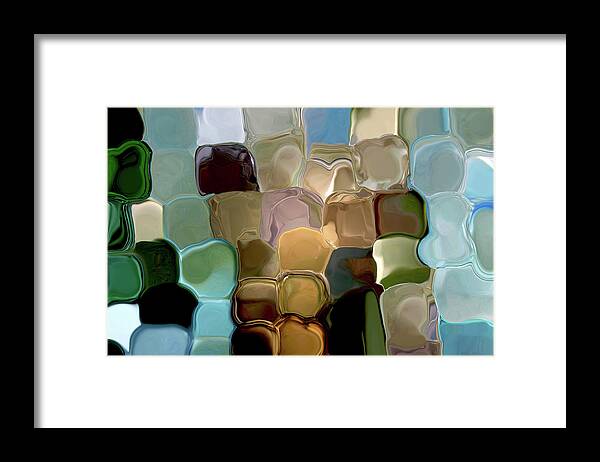 Neutral Colors Framed Print featuring the digital art Neutrals In Light Abstract by Haleh Mahbod